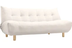 Miliboo Design-Schlafsofa skandinavisch Beige und Eiche YUMI* Schlafsofas