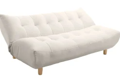 Miliboo Design-Schlafsofa skandinavisch Beige und Eiche YUMI* Schlafsofas