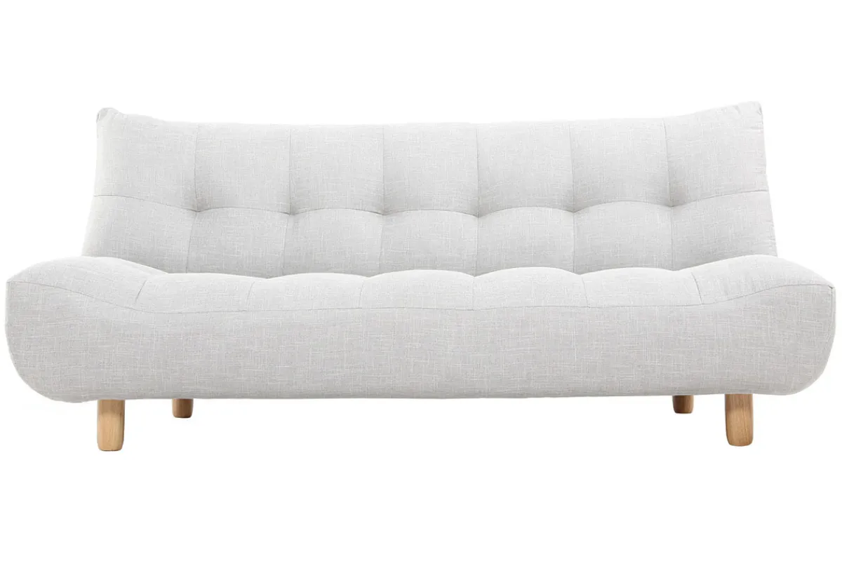 Miliboo Design-Schlafsofa skandinavisch Hellgrau und Eiche YUMI* Schlafsofas