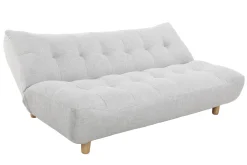Miliboo Design-Schlafsofa skandinavisch Hellgrau und Eiche YUMI* Schlafsofas