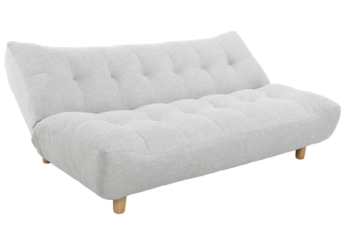 Miliboo Design-Schlafsofa skandinavisch Hellgrau und Eiche YUMI* Schlafsofas