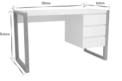 Miliboo Design-Schreibtisch 3 Schubladen weiß matt ARMEL* Design-schreibtische