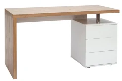 Miliboo Design-Schreibtisch aus heller Eiche Weiß CALIX* Design-schreibtische