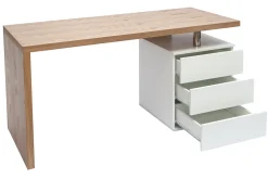 Miliboo Design-Schreibtisch aus heller Eiche Weiß CALIX* Design-schreibtische