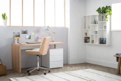 Miliboo Design-Schreibtisch aus heller Eiche Weiß CALIX* Design-schreibtische
