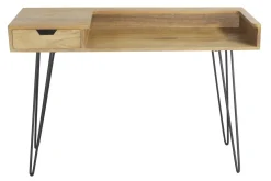 Miliboo Design-Schreibtisch aus Mangoholz mit Hairpin Legs Metall Schwarz VIBES* Design-schreibtische