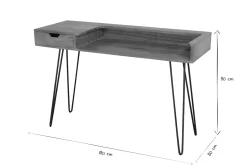 Miliboo Design-Schreibtisch aus Mangoholz mit Hairpin Legs Metall Schwarz VIBES* Design-schreibtische