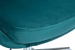 Miliboo Design-Schreibtisch aus petrolblauem Samtstoff und schwarzem Metall 360° drehbar HOLO* Bürostühle|Bürostuhl Zum Kleinen Preis