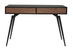 Miliboo Design-Schreibtisch in mattem Schwarz und Walnussfurnier TRIPOLI* Design-schreibtische