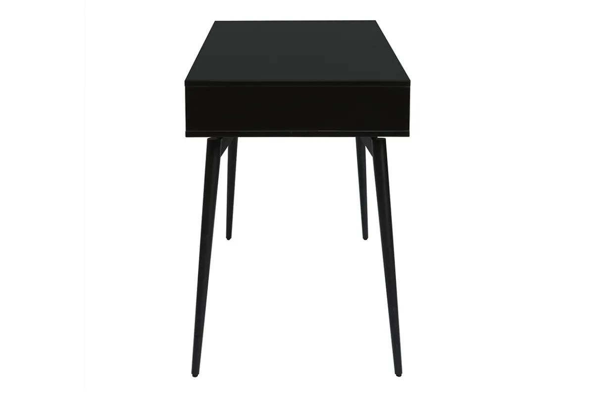 Miliboo Design-Schreibtisch in mattem Schwarz und Walnussfurnier TRIPOLI* Design-schreibtische