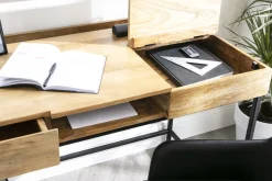 Miliboo Design-Schreibtisch Industrie-Stil Mangobaum YPSTER* Design-schreibtische