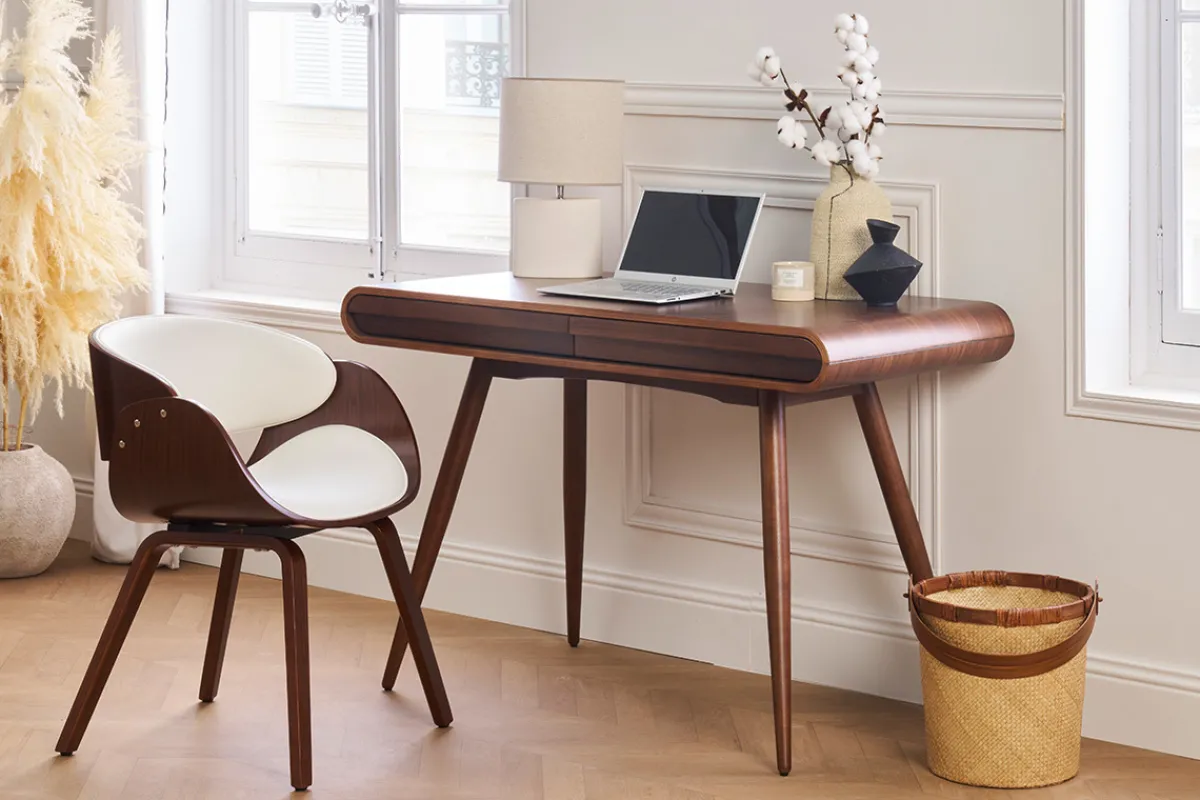 Miliboo Design-Schreibtisch Nussbaum - BJORG* Design-schreibtische