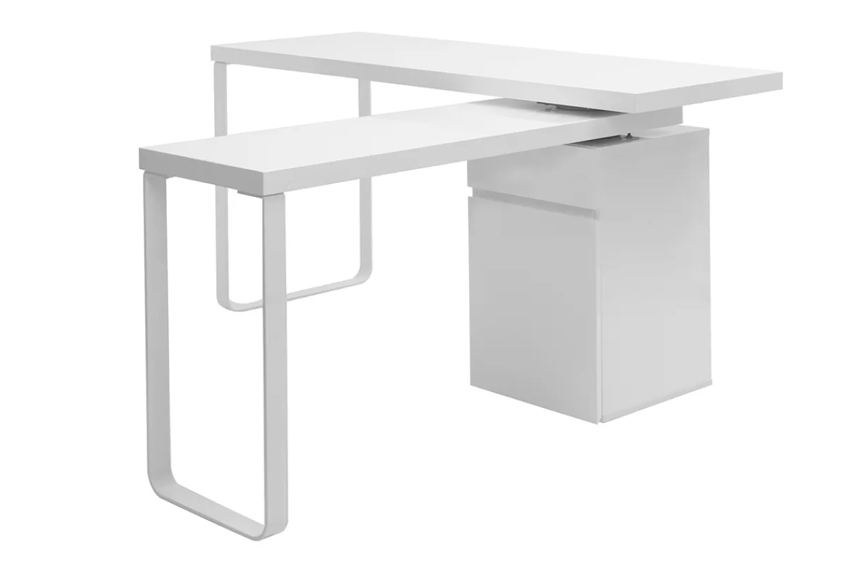 Miliboo Design-Schreibtisch verstellbar Weiß glänzend VOXY* Design-schreibtische