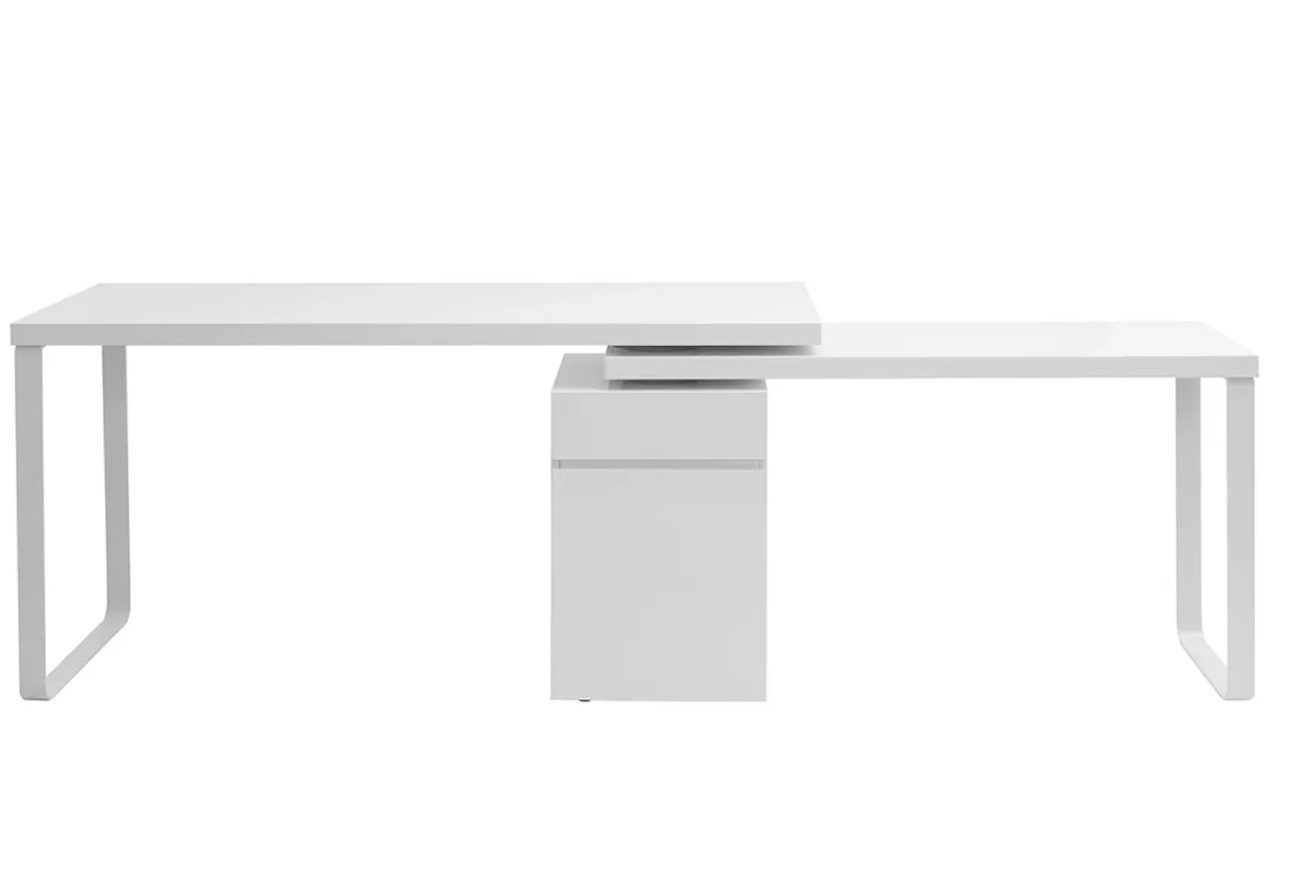 Miliboo Design-Schreibtisch verstellbar Weiß glänzend VOXY* Design-schreibtische