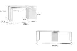 Miliboo Design-Schreibtisch verstellbar Weiß glänzend VOXY* Design-schreibtische