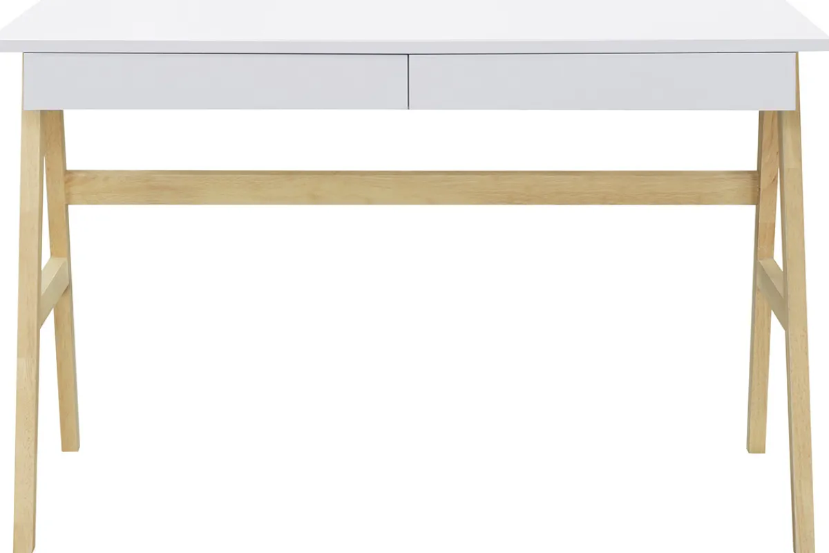 Miliboo Design-Schreibtisch Weiß und Holz BROOK* Design-schreibtische