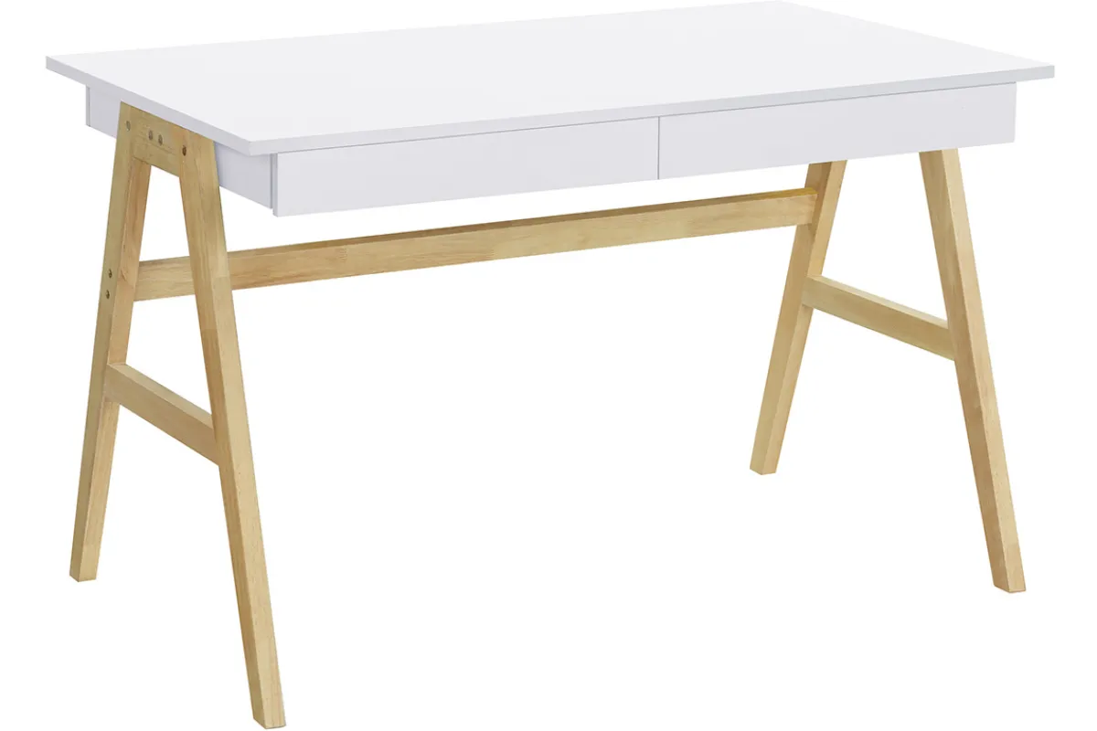 Miliboo Design-Schreibtisch Weiß und Holz BROOK* Design-schreibtische