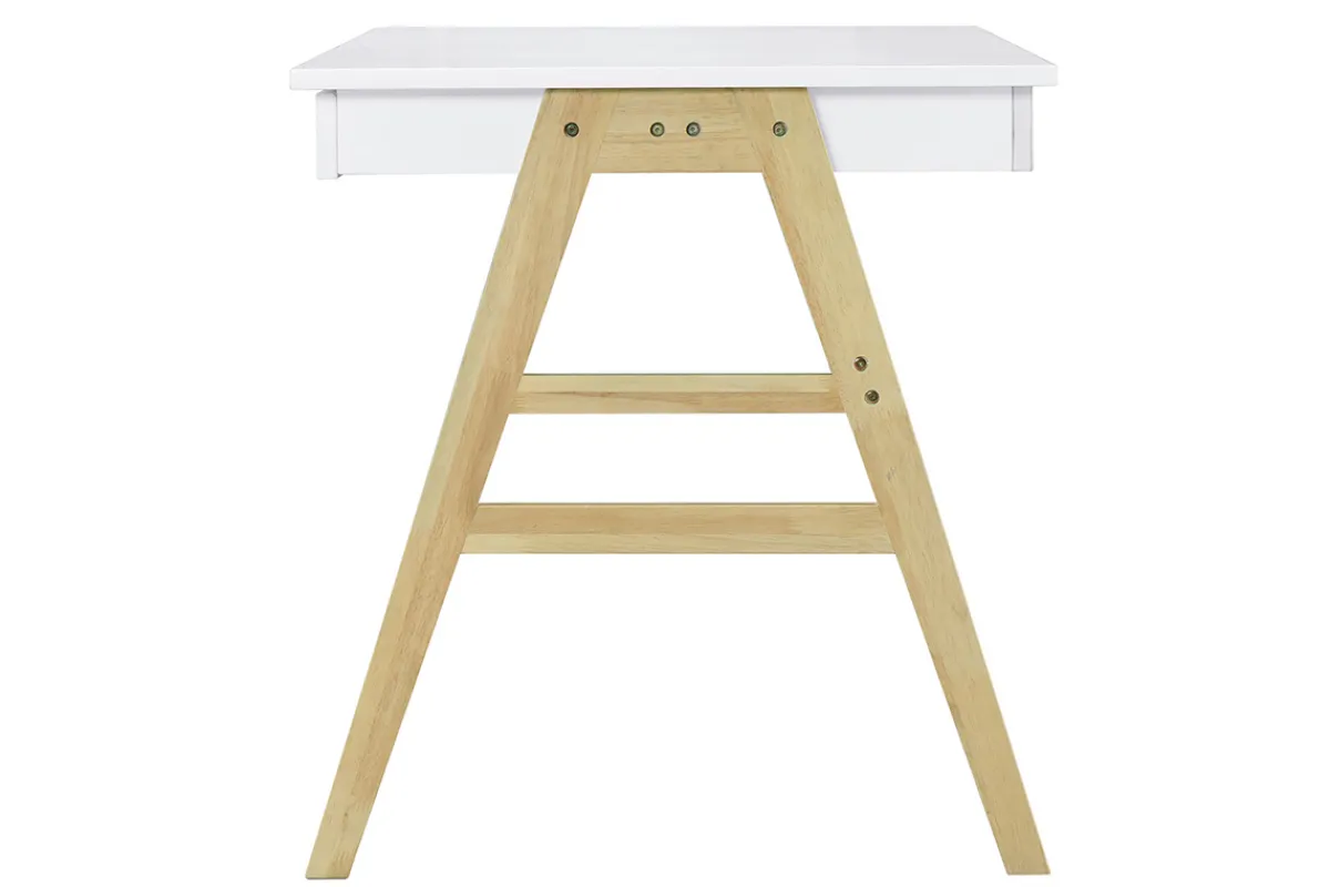 Miliboo Design-Schreibtisch Weiß und Holz BROOK* Design-schreibtische