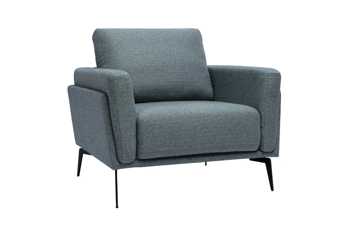 Miliboo Design-Sessel aus graugrünem Stoff und schwarzem Metall MOSCO* Design-sessel|Sessel