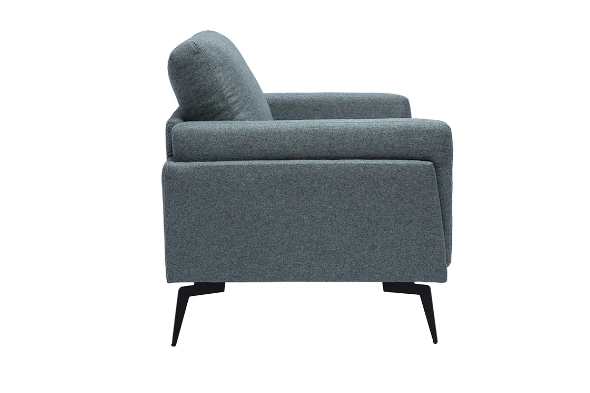 Miliboo Design-Sessel aus graugrünem Stoff und schwarzem Metall MOSCO* Design-sessel|Sessel