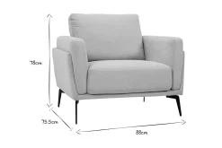 Miliboo Design-Sessel aus graugrünem Stoff und schwarzem Metall MOSCO* Design-sessel|Sessel