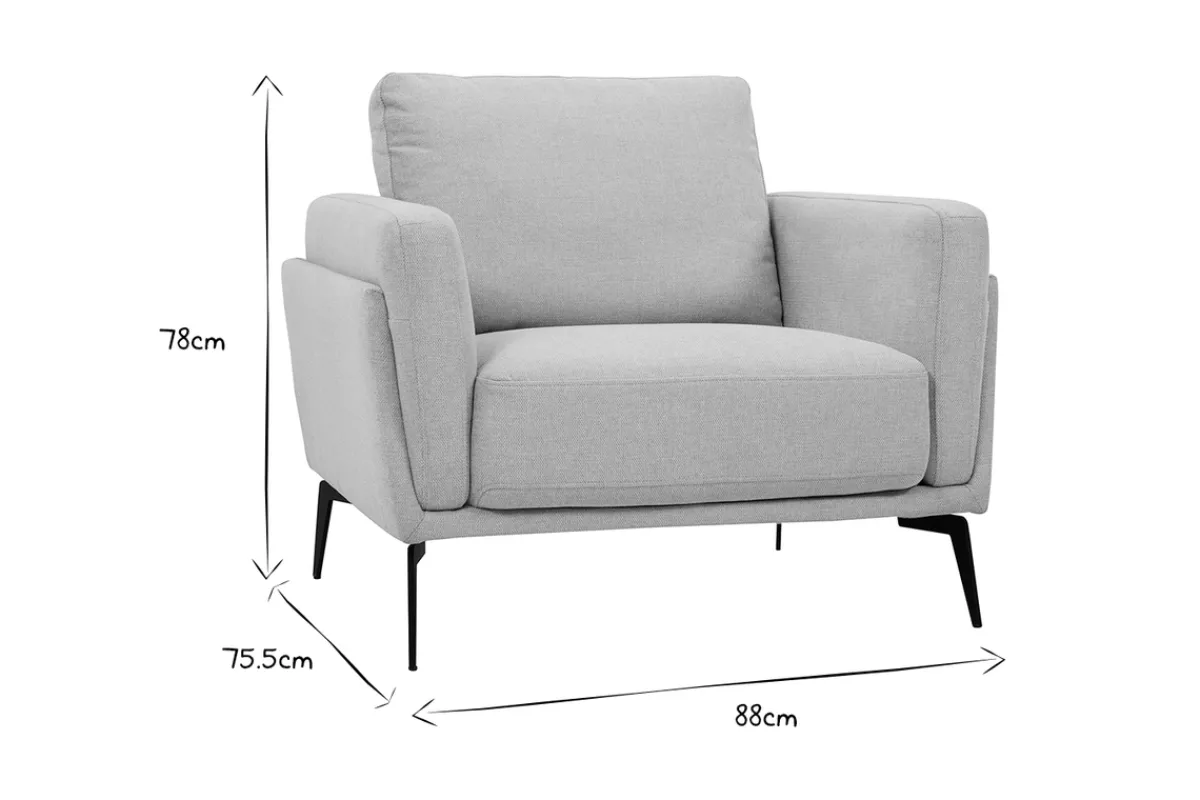 Miliboo Design-Sessel aus graugrünem Stoff und schwarzem Metall MOSCO* Design-sessel|Sessel