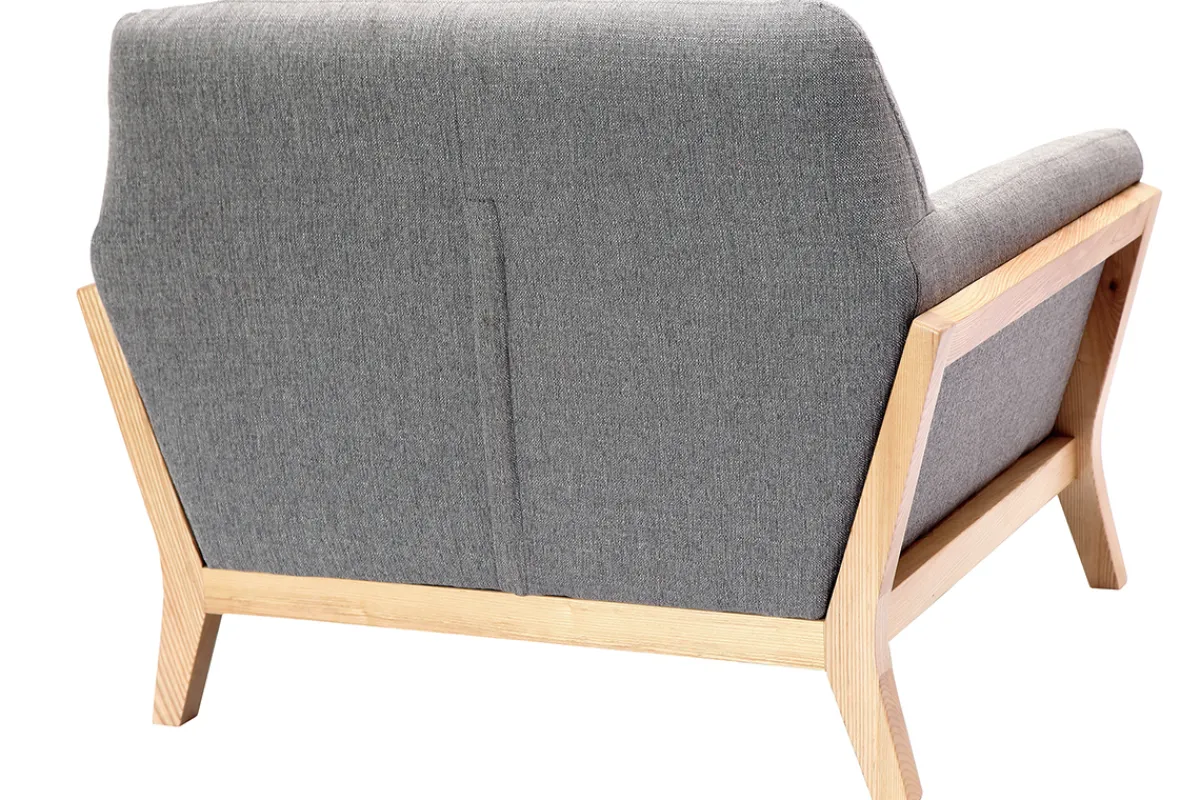 Miliboo Design-Sessel Grau Holzbeine YOKO* Design-sessel|Sessel