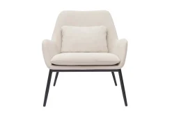 Miliboo Design-Sessel im beigen Samtdesign mit schwarzem Metall MAXINE* Design-sessel|Sessel