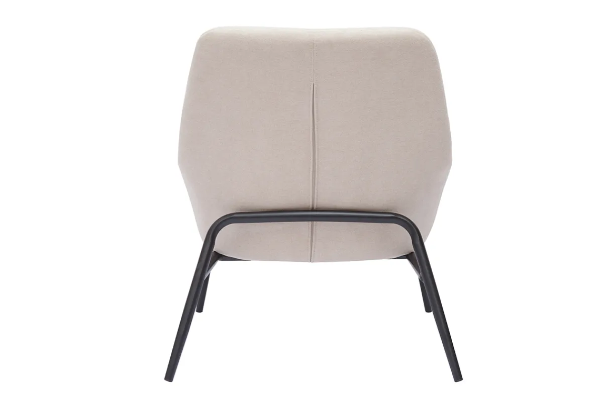 Miliboo Design-Sessel im beigen Samtdesign mit schwarzem Metall MAXINE* Design-sessel|Sessel