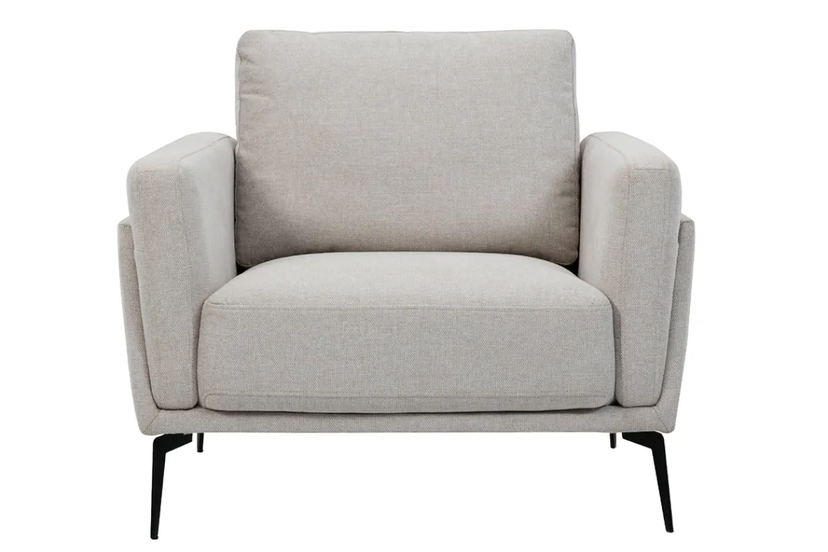 Miliboo Design-Sessel im beigen Samtdesign mit schwarzem Metallfuß MOSCO* Design-sessel|Sessel