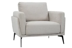 Miliboo Design-Sessel im beigen Samtdesign mit schwarzem Metallfuß MOSCO* Design-sessel|Sessel