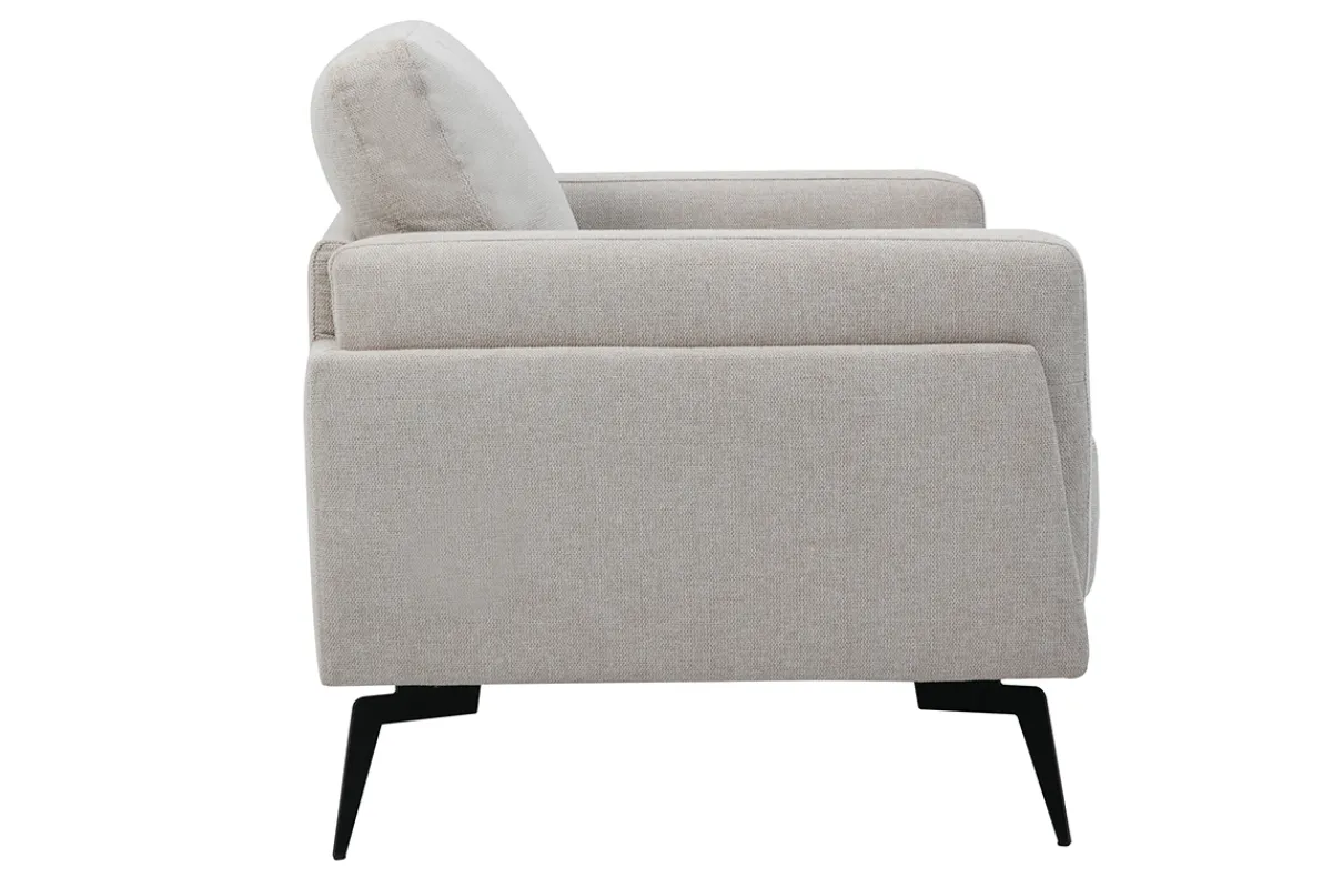 Miliboo Design-Sessel im beigen Samtdesign mit schwarzem Metallfuß MOSCO* Design-sessel|Sessel