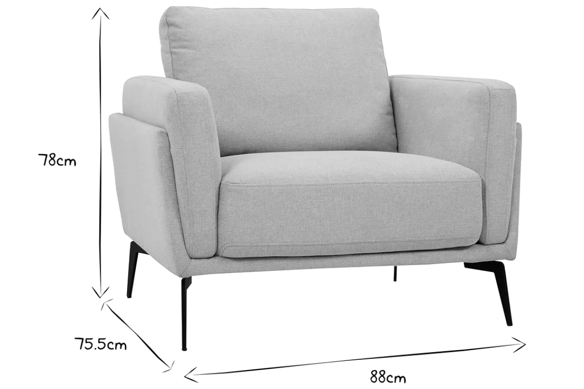 Miliboo Design-Sessel im beigen Samtdesign mit schwarzem Metallfuß MOSCO* Design-sessel|Sessel