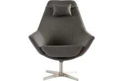 Miliboo Design-Sessel Polyester Dunkelgrau Aluminium-Sternfuß AMADEO* Design-sessel|Sessel