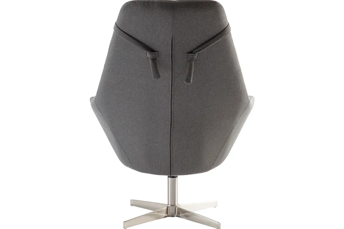 Miliboo Design-Sessel Polyester Dunkelgrau Aluminium-Sternfuß AMADEO* Design-sessel|Sessel