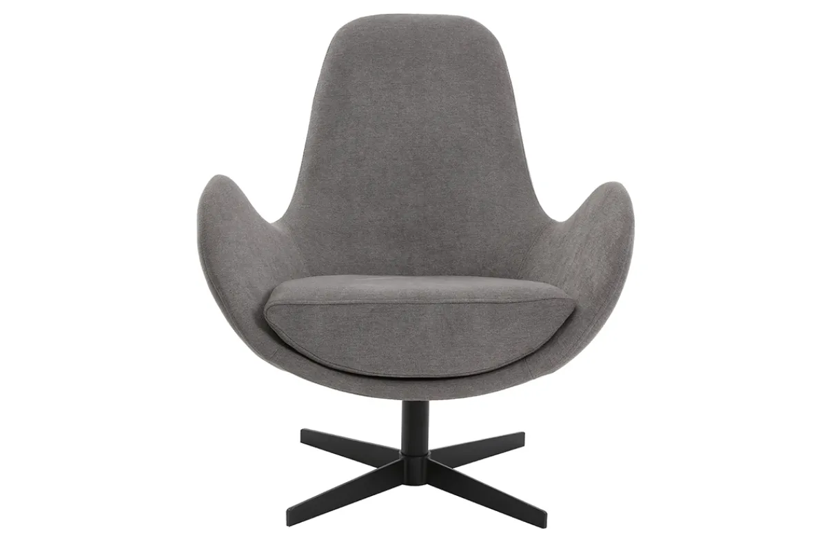 Miliboo Design-Sessel Samteffekt Grau ANDY* Design-sessel|Sessel