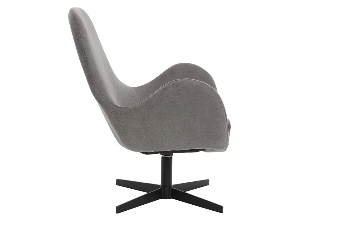 Miliboo Design-Sessel Samteffekt Grau ANDY* Design-sessel|Sessel