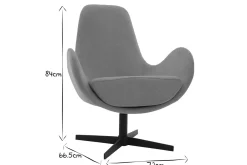 Miliboo Design-Sessel Samteffekt Grau ANDY* Design-sessel|Sessel