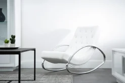 Miliboo Design-Sessel Schaukelstuhl CHESTY Weiß* Design-sessel|Schaukelstühle