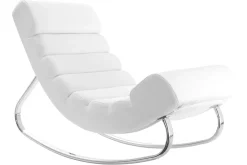 Miliboo Design-Sessel Schaukelstuhl TAYLOR Weiß* Design-sessel|Schaukelstühle