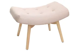 Miliboo Design-Sessel skandinavisch und Fußablage Rosa und helles Holz BRISTOL* Design-sessel|Sessel