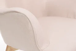 Miliboo Design-Sessel skandinavisch und Fußablage Rosa und helles Holz BRISTOL* Design-sessel|Sessel