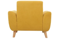 Miliboo Design-Sessel Stoff Gelb und Füße Eiche EKTOR* Design-sessel|Sessel