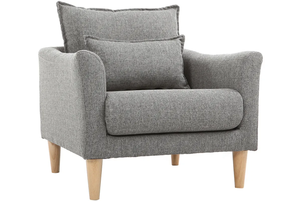 Miliboo Design-Sessel Stoff Grau und Eiche KATE* Design-sessel|Sessel