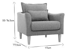 Miliboo Design-Sessel Stoff Grau und Eiche KATE* Design-sessel|Sessel