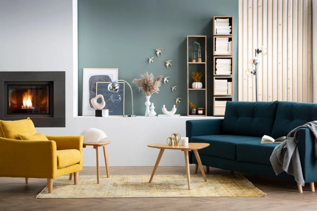 Miliboo Design-Sessel Stoff Grau und Eiche KATE* Design-sessel|Sessel