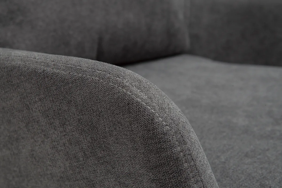 Miliboo Design-Sessel Stoff mit Samteffekt in Grau und schwarzem Metall MAXINE* Design-sessel|Sessel