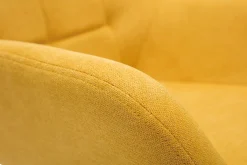 Miliboo Design-Sessel Stoff mit Samteffekt in Senfgelb und schwarzem Metall DARWIN* Design-sessel|Bürostühle