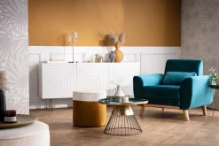 Miliboo Design-Sessel Stoff Petrolblau EKTOR* Design-sessel|Sessel