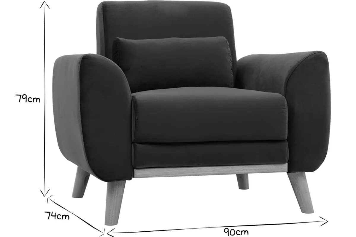 Miliboo Design-Sessel Stoff Petrolblau EKTOR* Design-sessel|Sessel